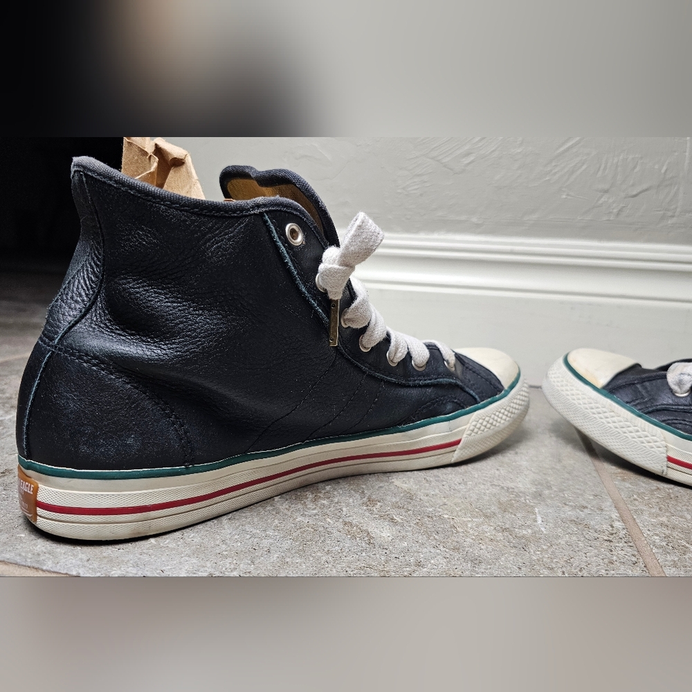 [AMERICAN EAGLE OUTFITTERS] Dark Blue Leather High-Top Sneakers Men's《10》 - Picture 8 of 15